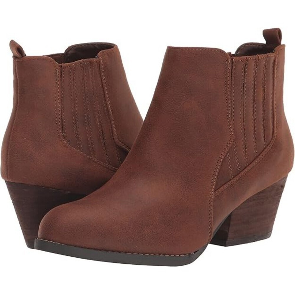 Bella Vita Lou Bootie Womens US 7 Brown Block Heel Pull On Chelsea Boots LION521